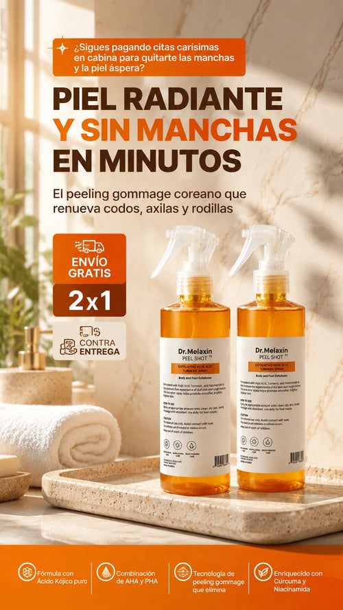 Dr. Melaxin Peel Shot P5 Spray Exfoliante de Cúrcuma y Ácido Kójico - Paquete Dúo